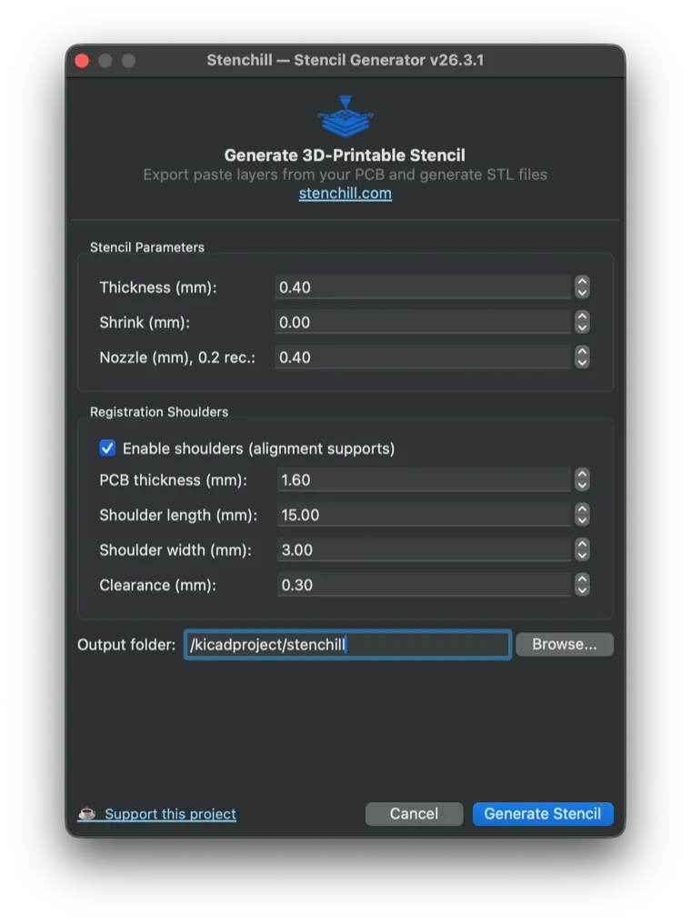 Stenchill KiCad Plugin